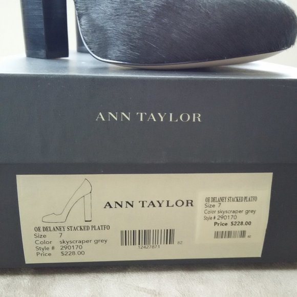 Ann Taylor Gray Calf Hair Heels - Picture 7 of 7